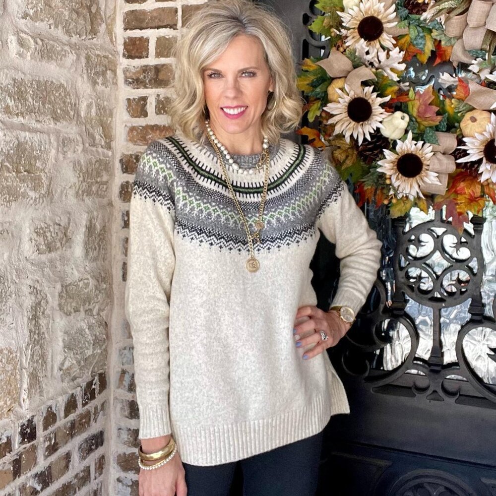 Cabi 4283 Shetland Fair Isle Pullover Fall 2022 Large EUC